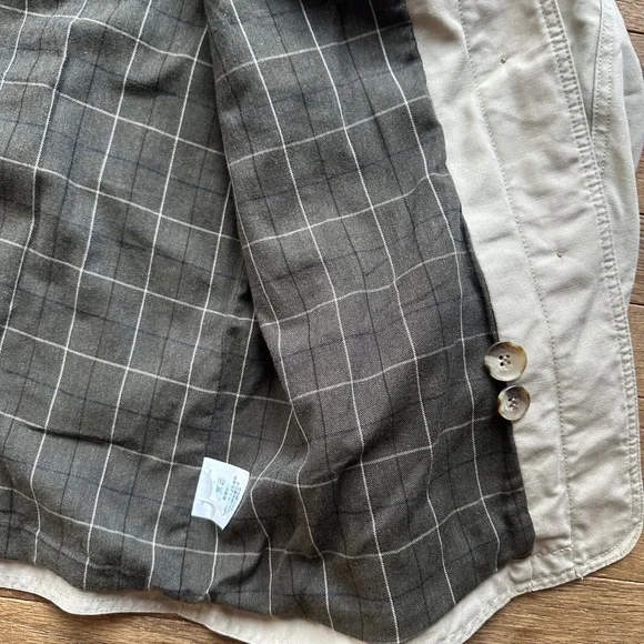 Lands' End Cream Utility Jacket with Brown Collar - Picture 7 of 8